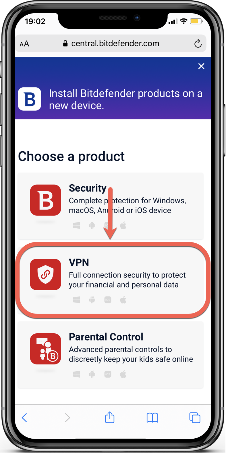 Hur installeras Bitdefender VPN på iOS via Bitdefender Central