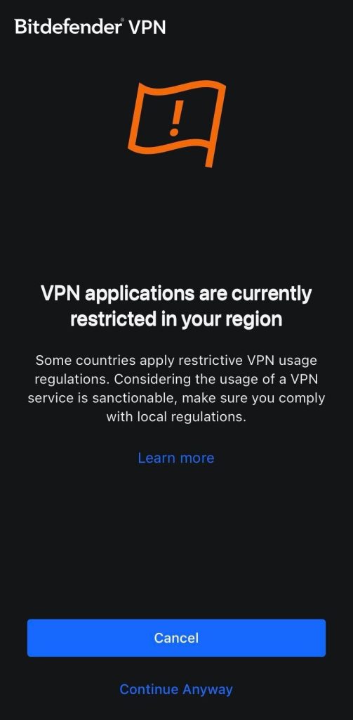 Regional begränsning av VPN