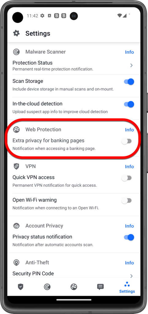 Så här inaktiverar du Bitdefender VPN aviseringar för Android-transaktioner