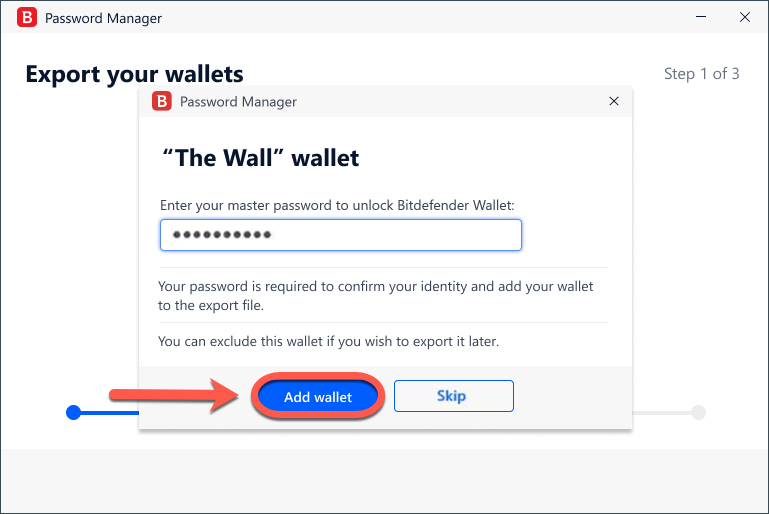 Överför dina Plånbok-data till Bitdefender Password Manager - Lägg till plånbok